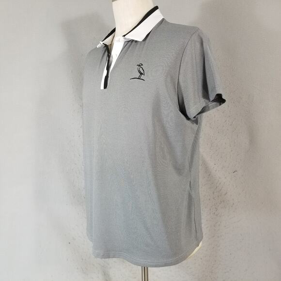 FootJoy Golf Polo Shirt XL Gray Stretch Bird Logo Performance Polyester Spandex - Picture 6 of 13